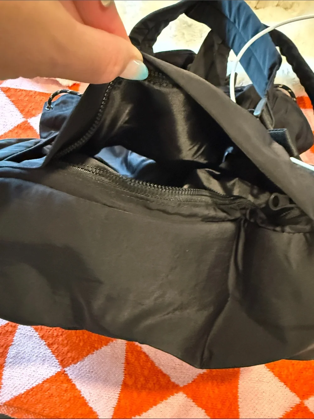 BEIS Black Nylon Backpack with Front Buckle
